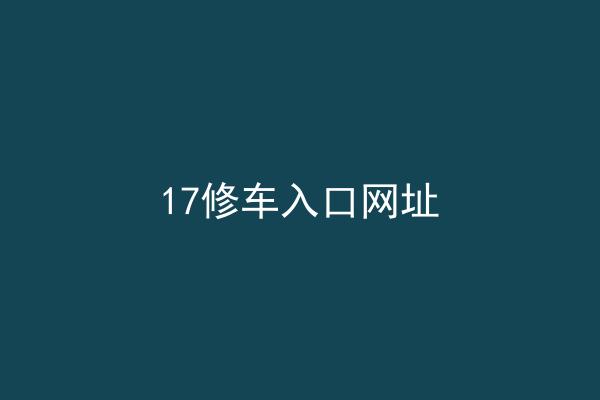 17修车入口网址