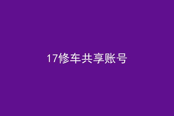 17修车共享账号