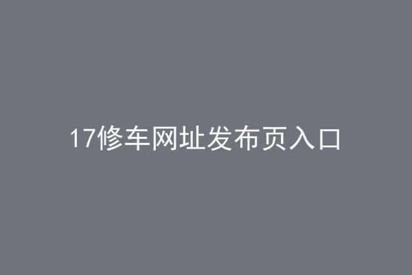 17修车网址发布页入口