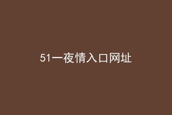 51一夜情入口网址