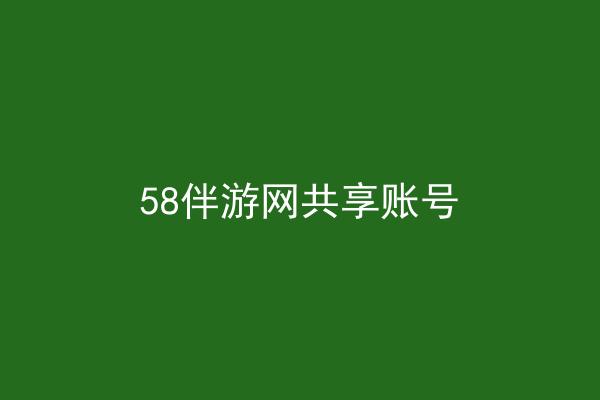 58伴游网共享账号