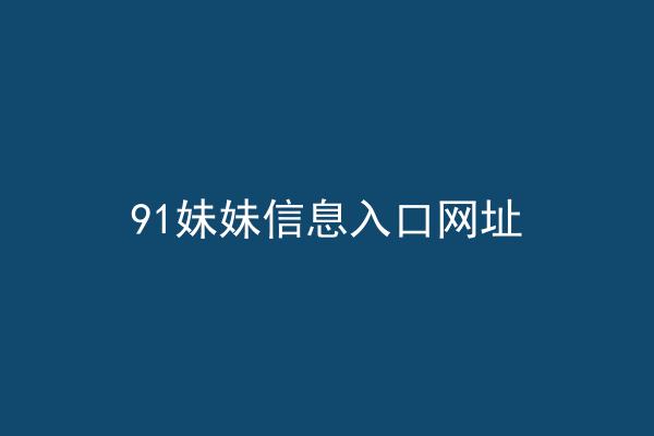 91妹妹信息入口网址