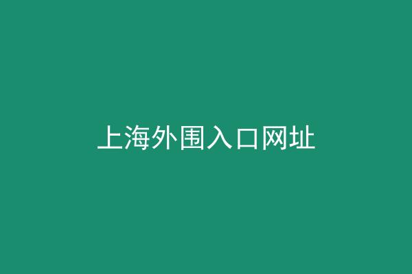 上海外围入口网址