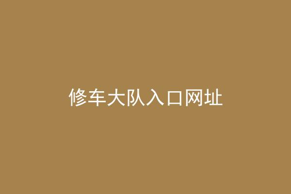 修车大队入口网址