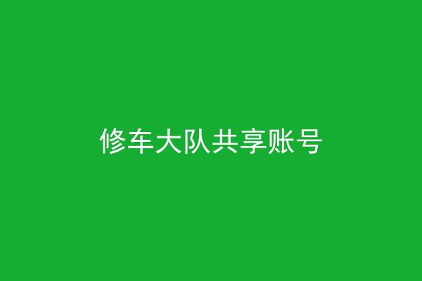 修车大队共享账号