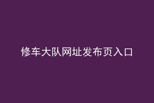 修车大队网址发布页入口