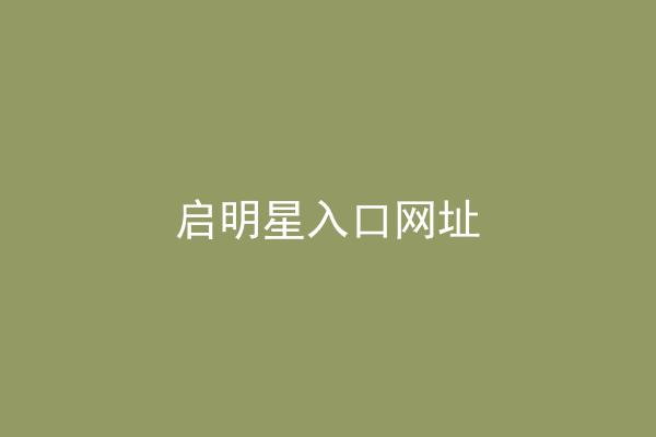 启明星入口网址