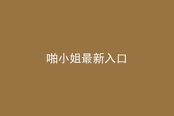 啪小姐最新入口