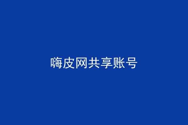 嗨皮网共享账号