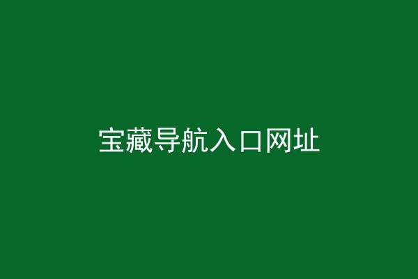 宝藏导航入口网址