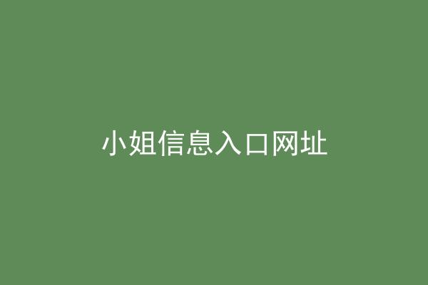 小姐信息入口网址