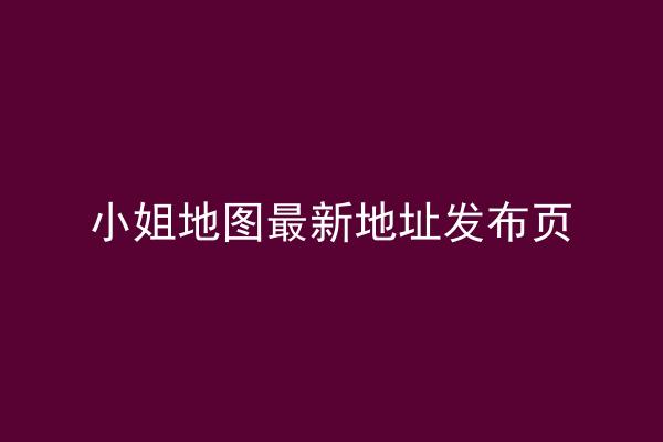 小姐地图最新地址发布页