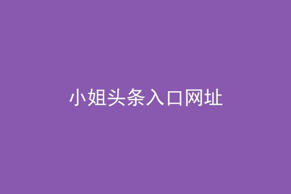小姐头条入口网址