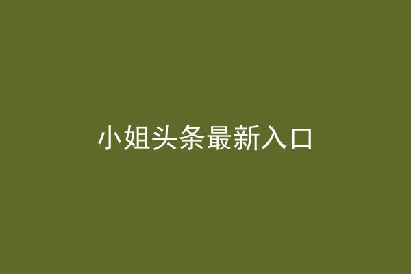 小姐头条最新入口