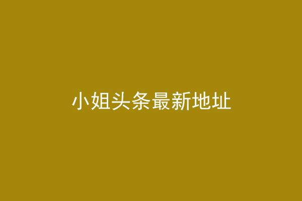 小姐头条最新地址