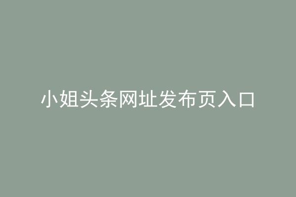 小姐头条网址发布页入口