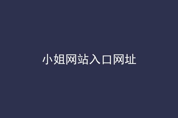 小姐网站入口网址