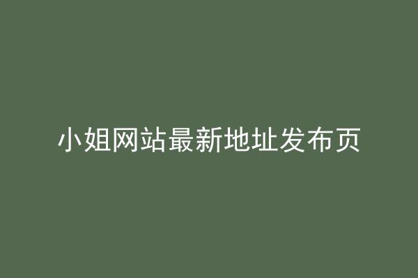 小姐网站最新地址发布页
