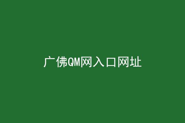 广佛QM网入口网址