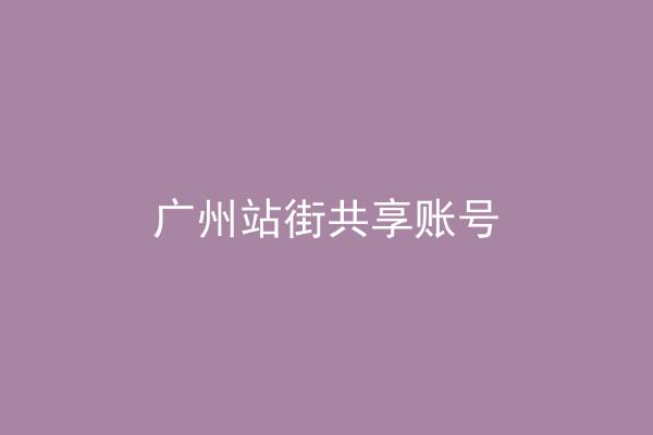 广州站街共享账号