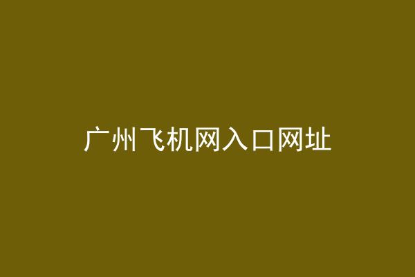 广州飞机网入口网址
