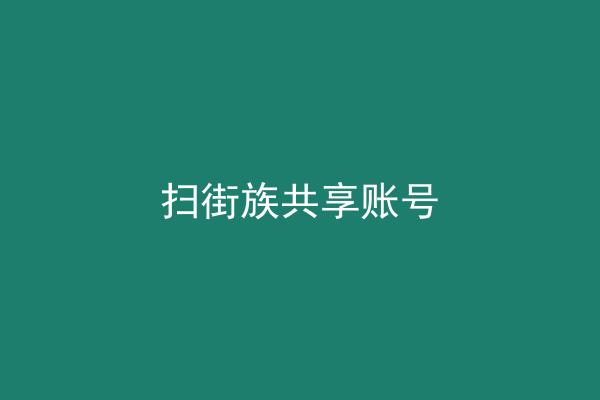 扫街族共享账号