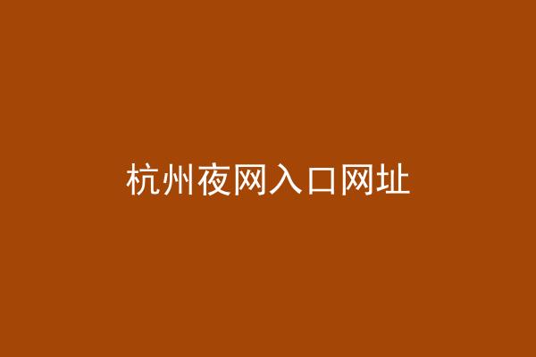 杭州夜网入口网址