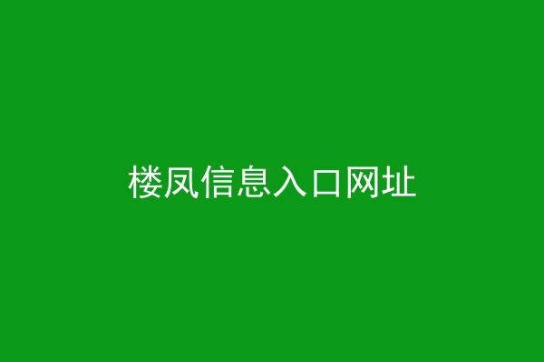 楼凤信息入口网址
