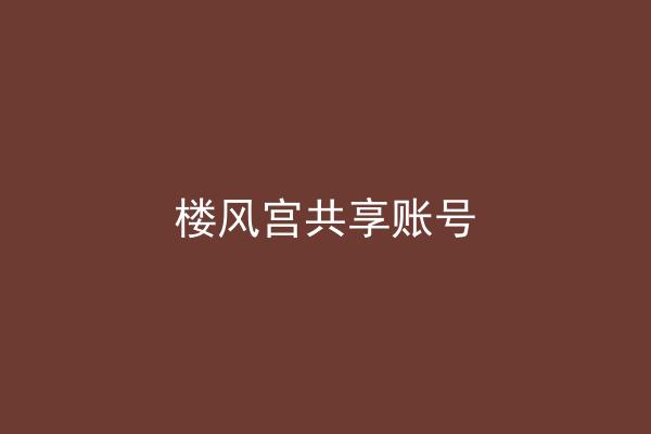 楼风宫共享账号