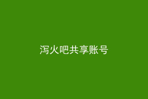 泻火吧共享账号