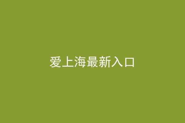 爱上海最新入口