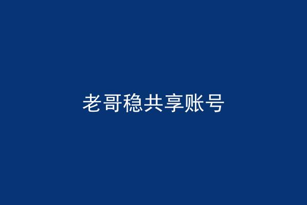 老哥稳共享账号