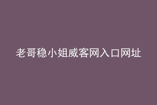 老哥稳小姐威客网入口网址