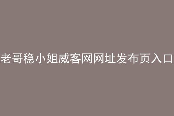 老哥稳小姐威客网网址发布页入口