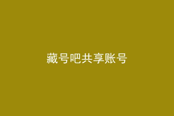 藏号吧共享账号
