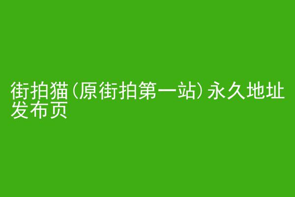 街拍猫(原街拍第一站)永久地址发布页