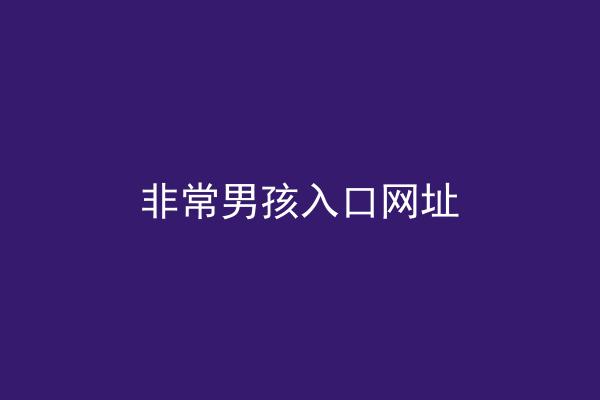 非常男孩入口网址