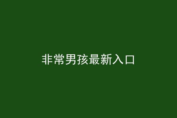 非常男孩最新入口