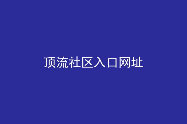 顶流社区入口网址